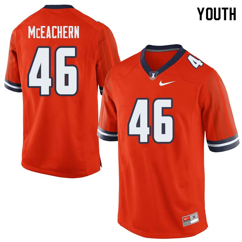 Youth #46 Alec McEachern Illinois Fighting Illini College Football Jerseys Sale-Orange